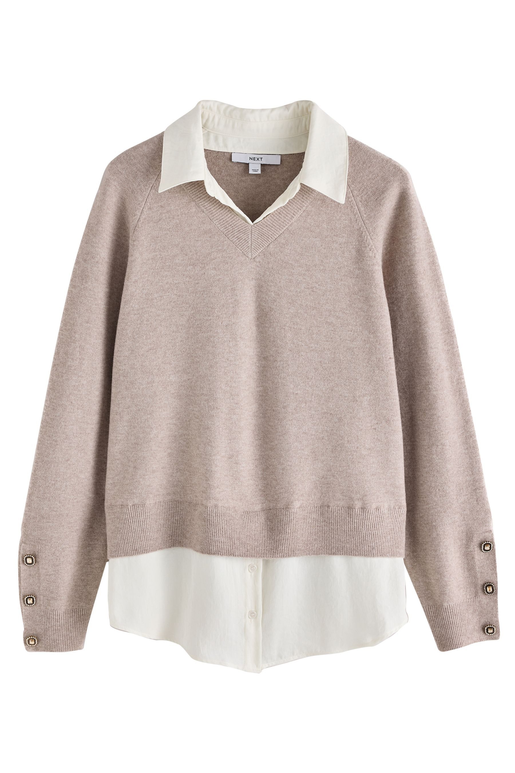 Next Strickpullover Superweiches Langarmshirt im Lagen-Look (1-tlg)