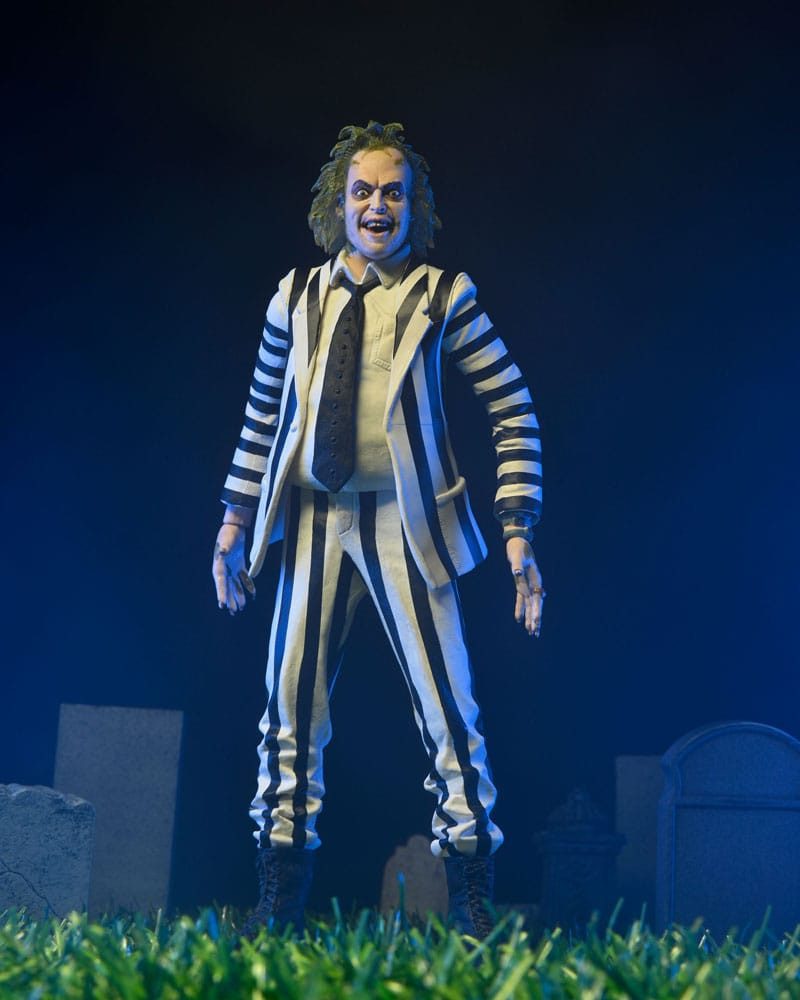 NECA Actionfigur Beetlejuice 1988 Beetlejuice Black and White Striped Suit 18 cm
