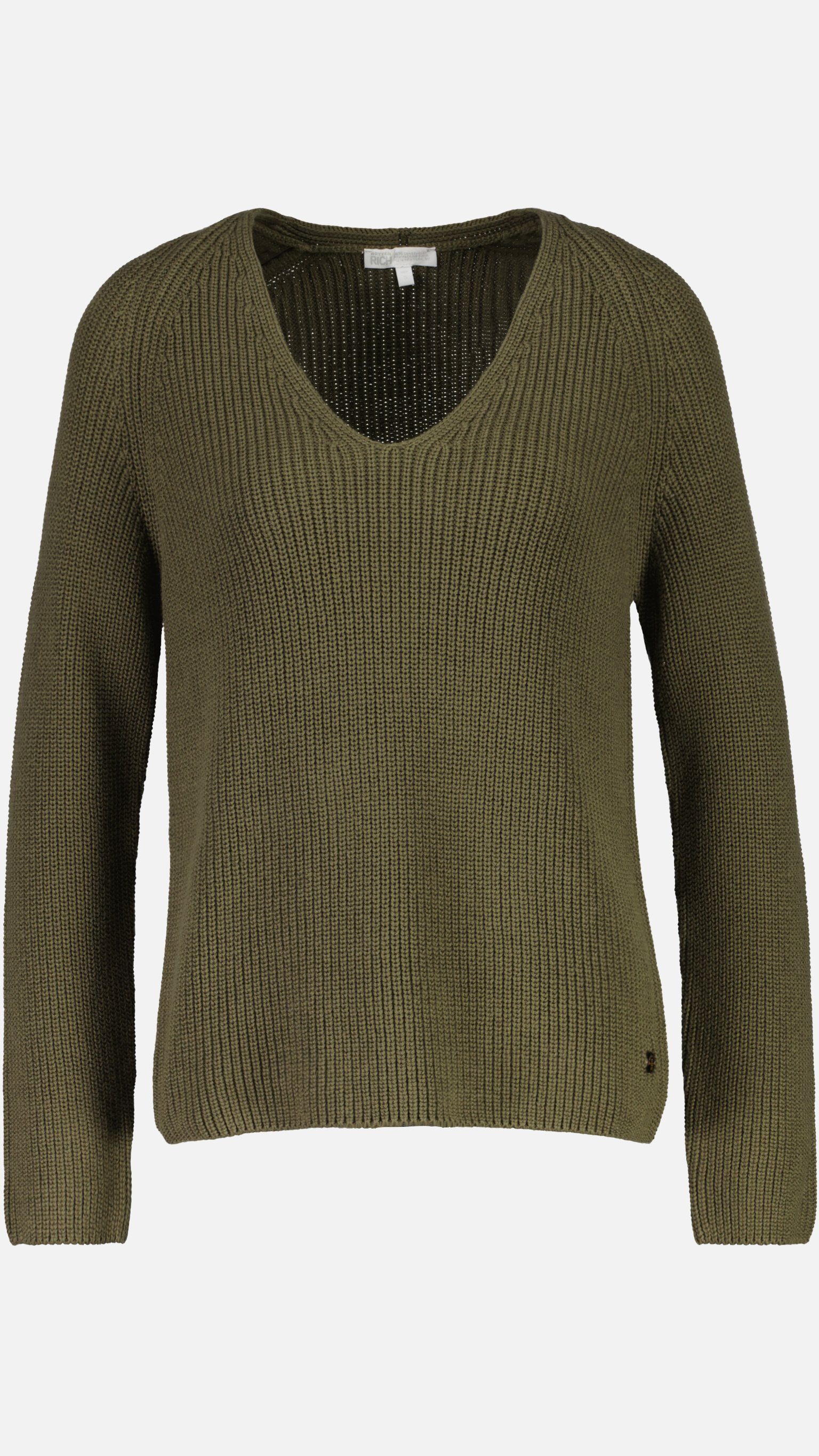 Better Rich Strickpullover Corry Vneck military green