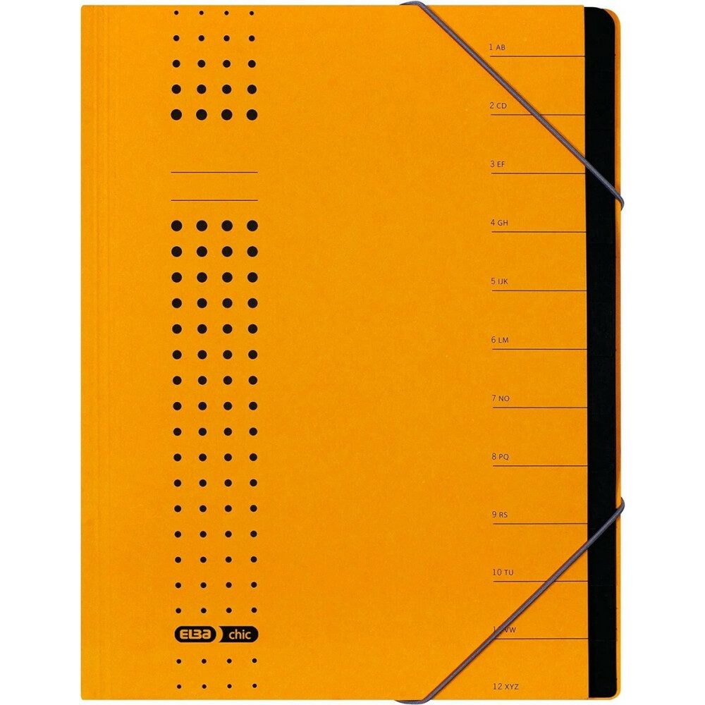 ELBA Ringbuchmappe Elba Chic Ordnungsmappen A4 Karton 12 Fächer, Gelb - 5 Stück (1-St)