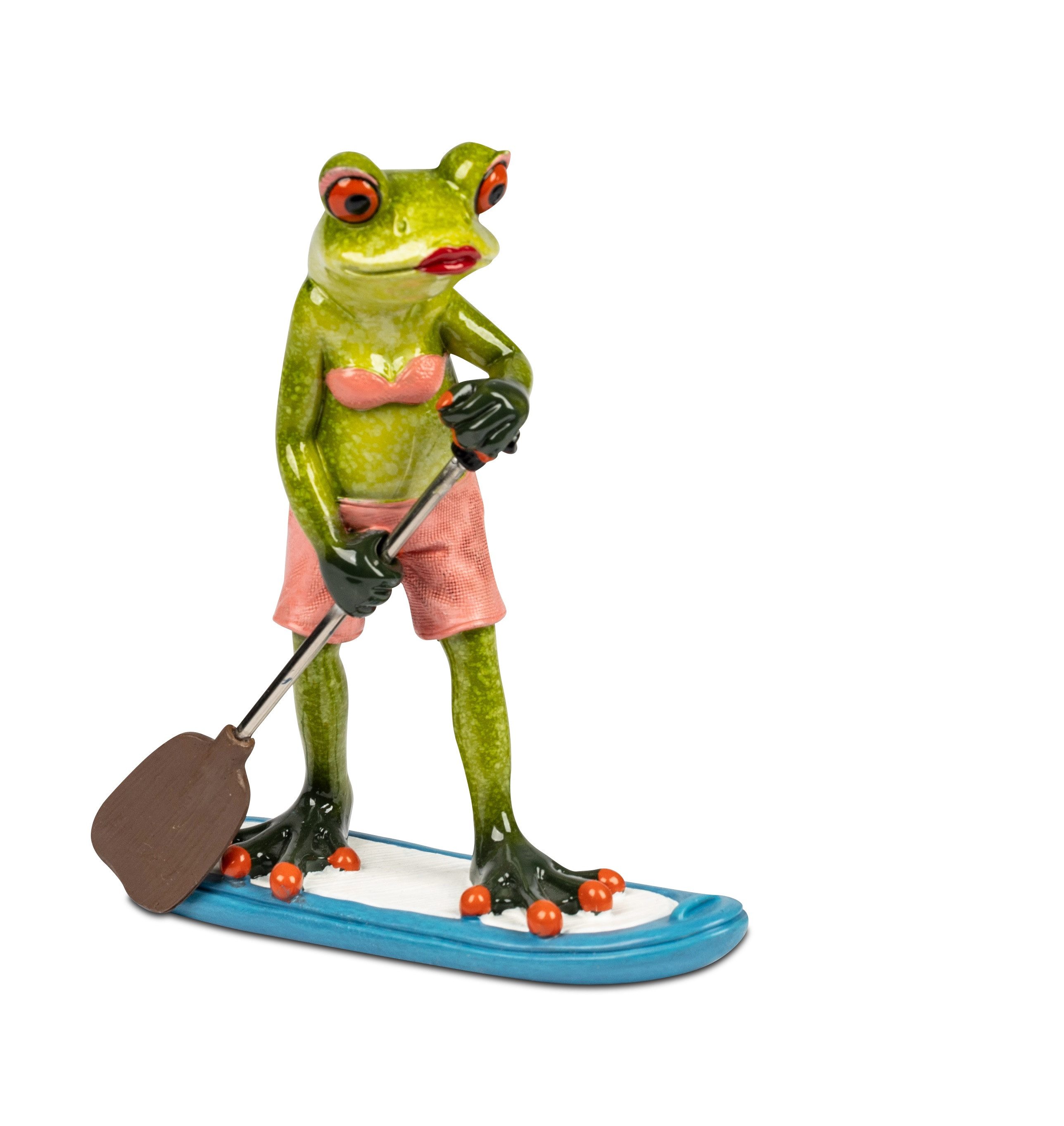 formano Dekofigur Frosch als Stand-Up-Paddler aus Froschhausen Kunststein