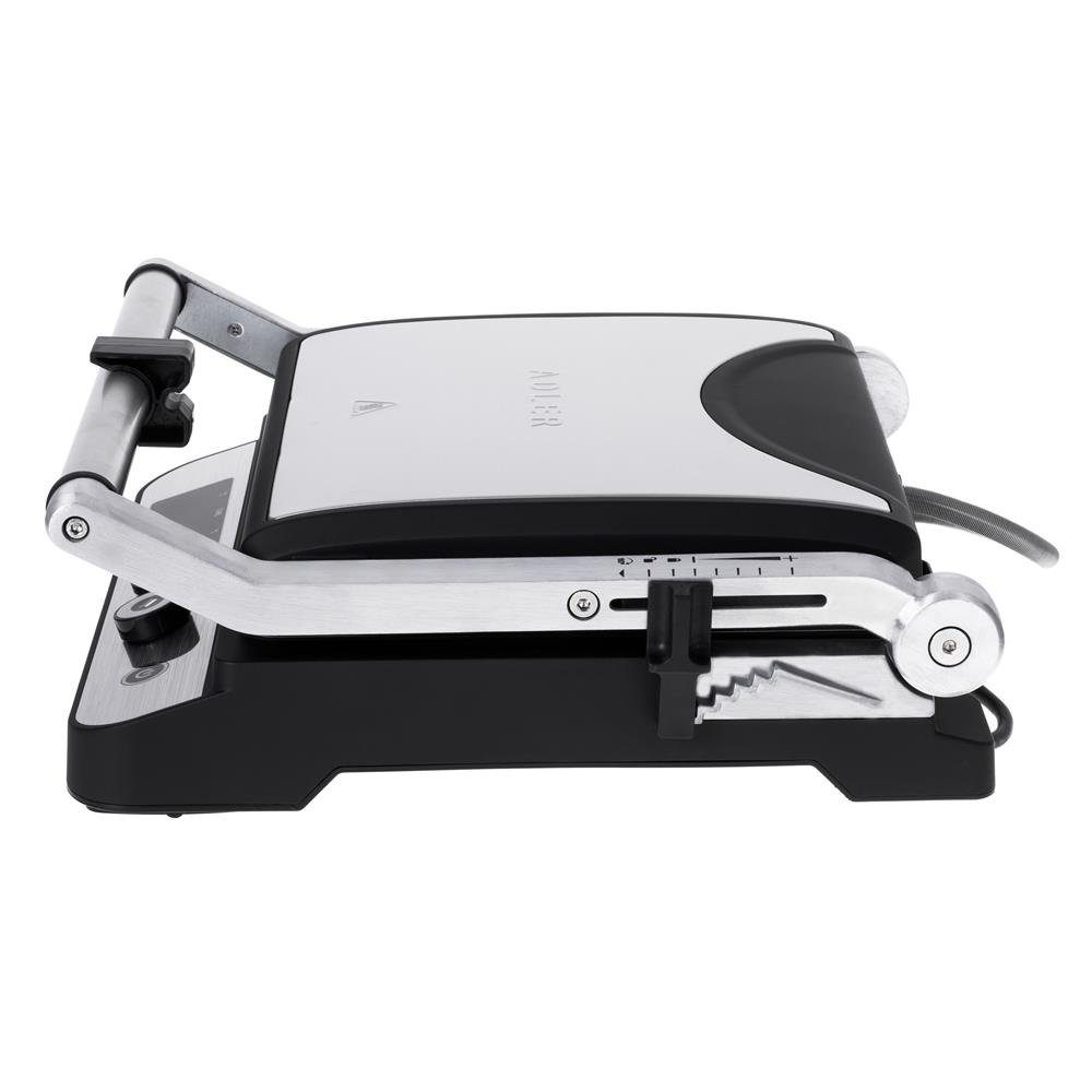 Adler Elektrogrill AD 3059, Kontaktgrill, Tischgrill, Antihaftbeschichtete Grillplatten