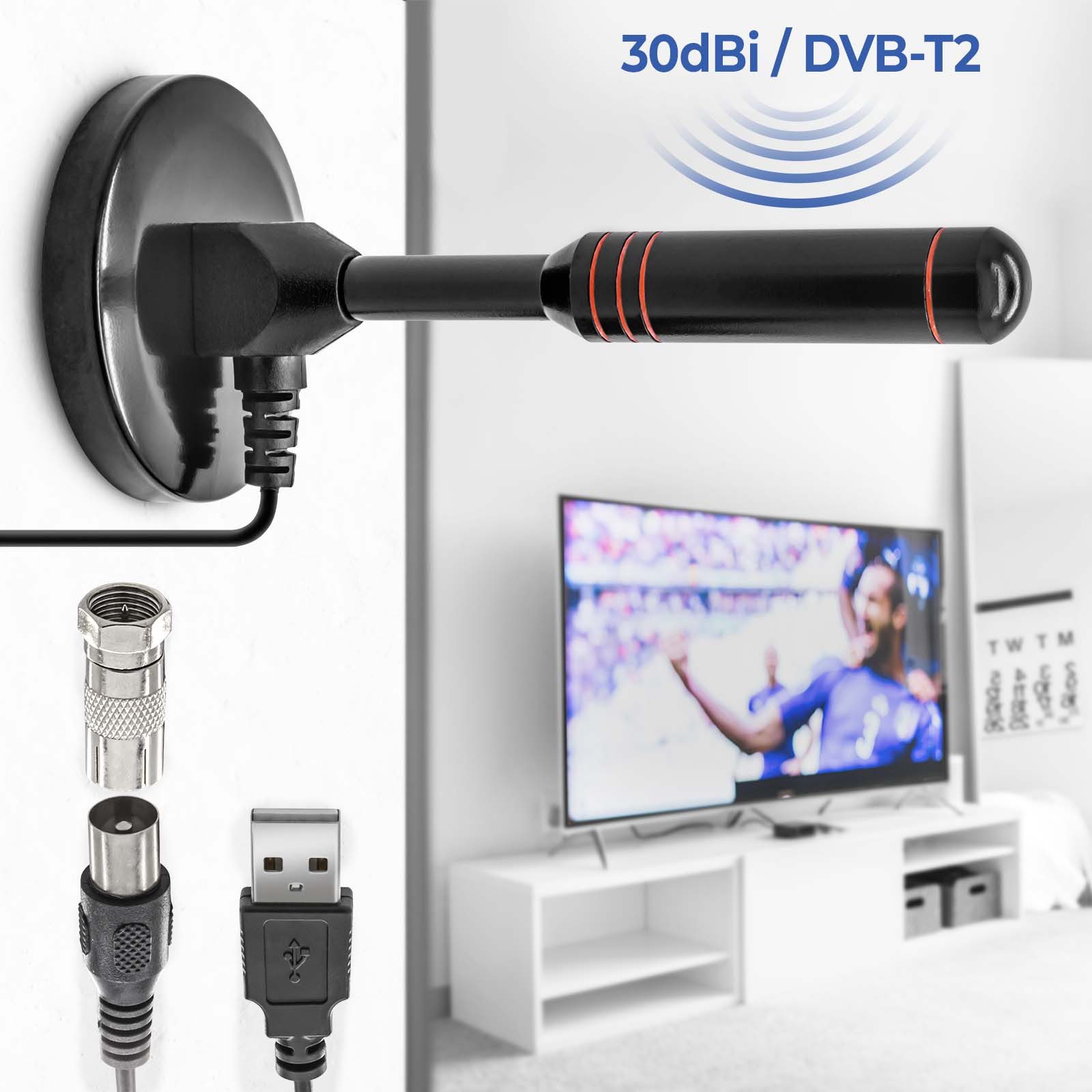 Adapter Universe 5m 30dbi DVB-T2 Full HD Antenne Leistungsstarke Stabantenne Stabantenne