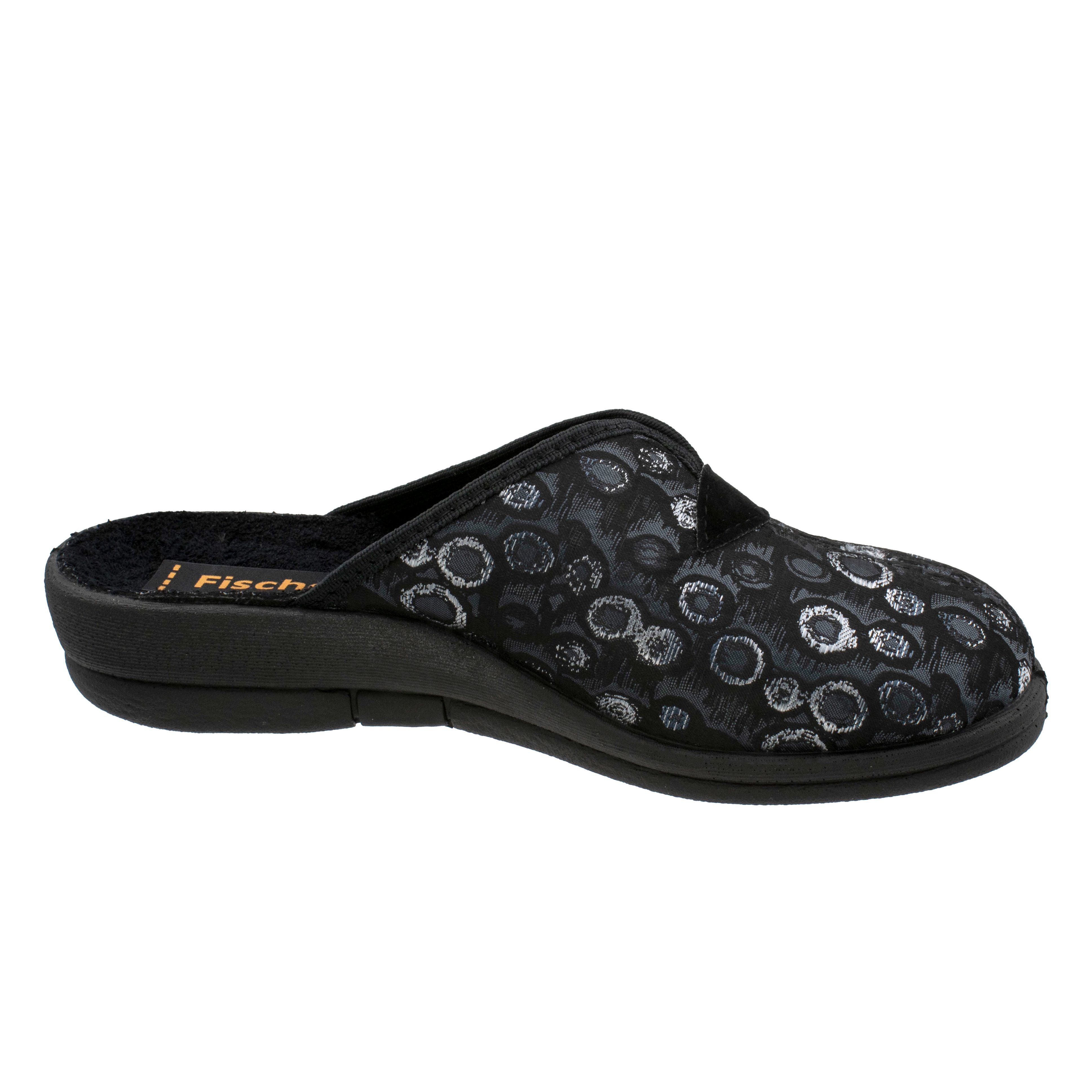 Fischer-Markenschuh Dora Pantoffel mit Frotteefutter, Weite H, V-Schnitt
