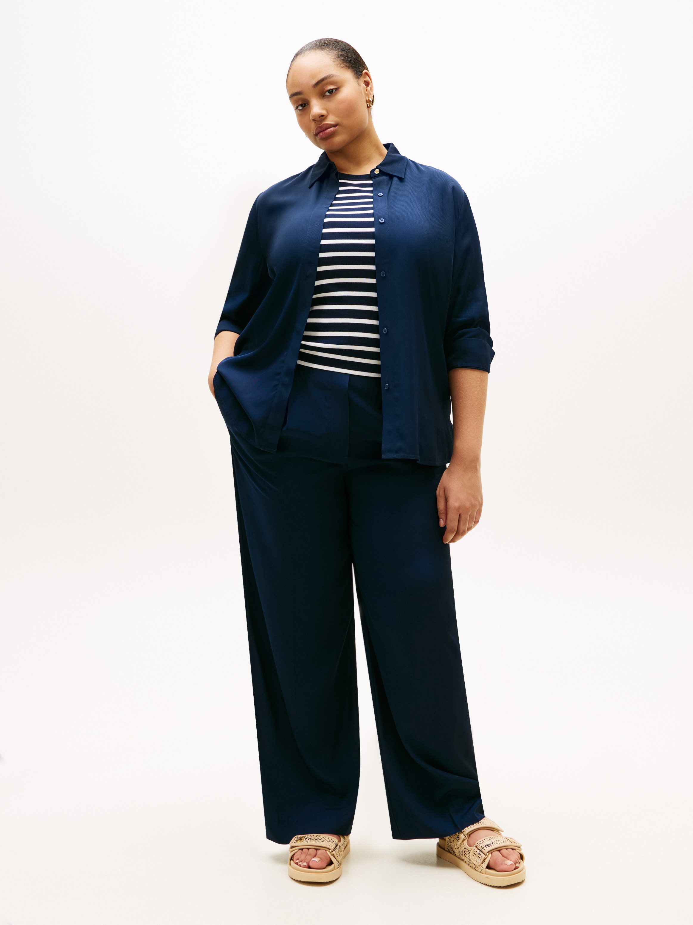Tommy Hilfiger Curve Anzughose CRV VIS TWILL PULL ON STR PANTS in großen Größen