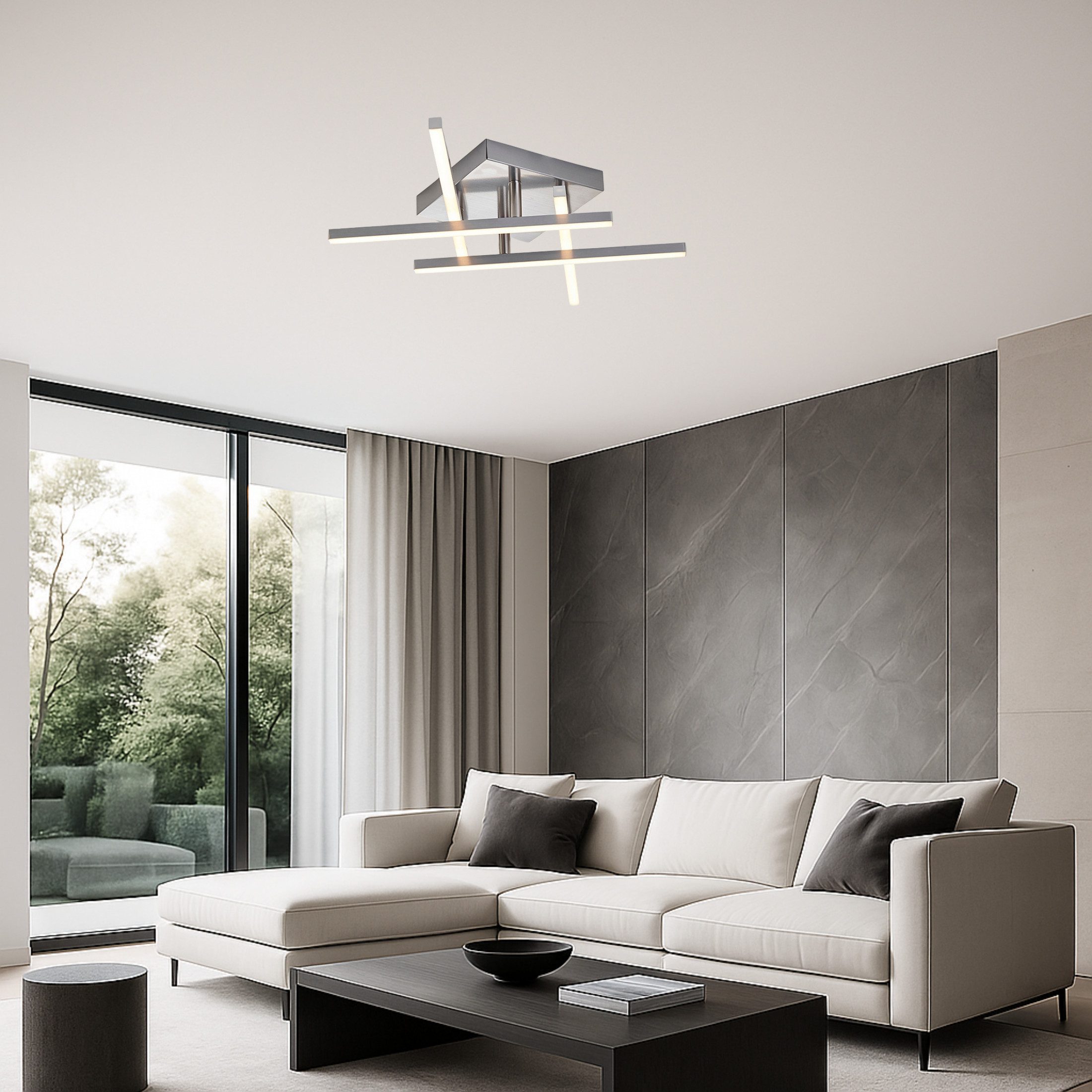 MeLiTec LED Deckenleuchte D121, warmweiß, nickel günstig online kaufen