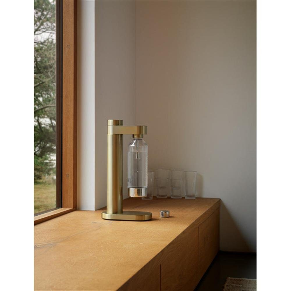 Stelton Wassersprudler Brus, brushed brass, Stilvolles dänisches Design - ohne Gasflasche