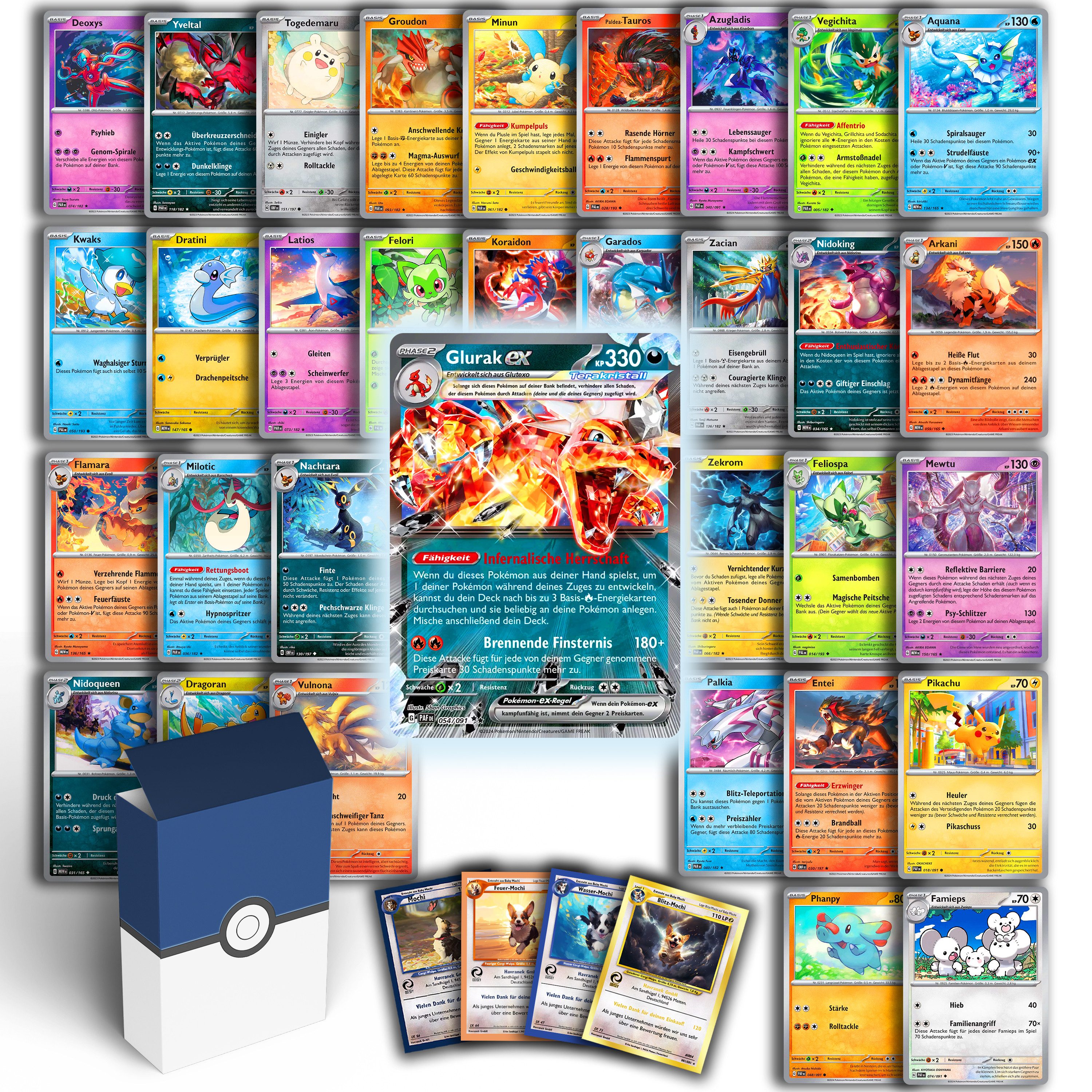 Odisey Sammelkarte 50 Original Pokemon Karten Deutsch mit 1 EX, V, VMAX oder VSTAR