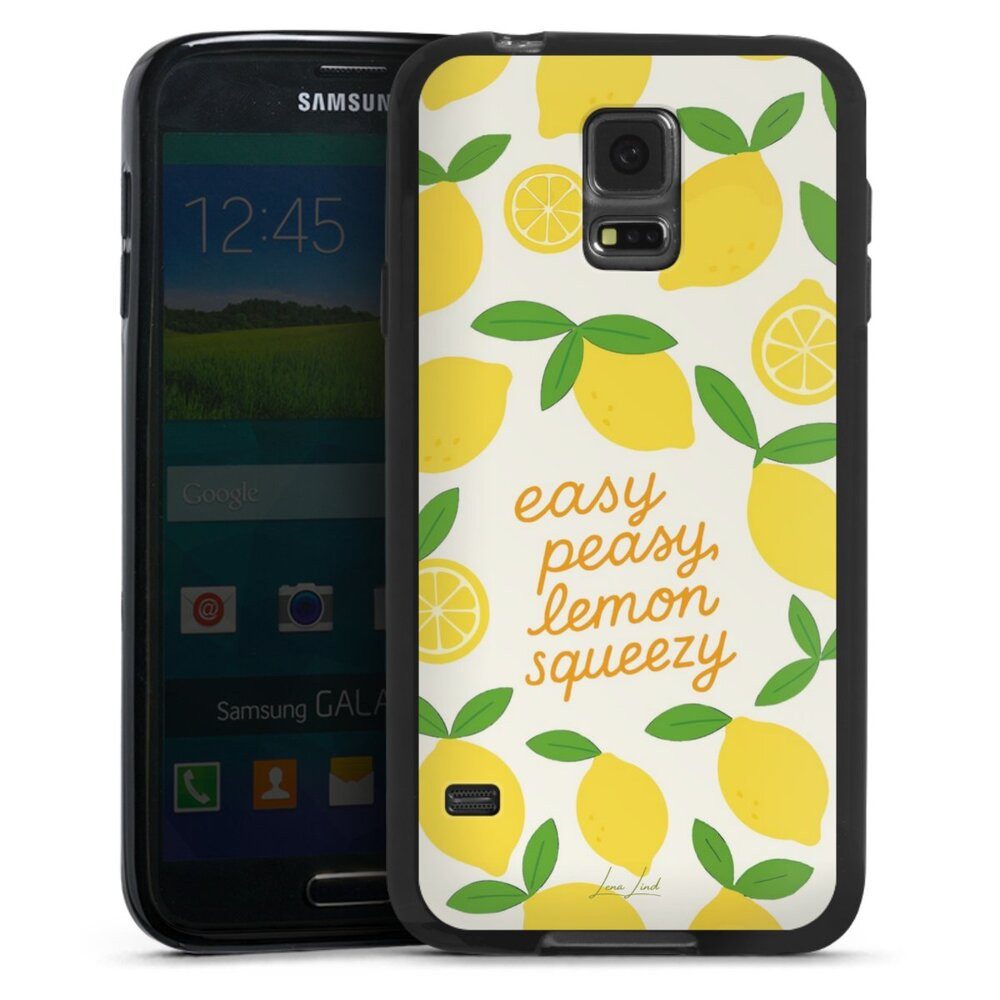 DeinDesign Handyhülle Zitrone Spruch Statement Easy Peasy Lemon Queezy, Samsung Galaxy S5 Neo Silikon Hülle Bumper Case Handy Schutzhülle