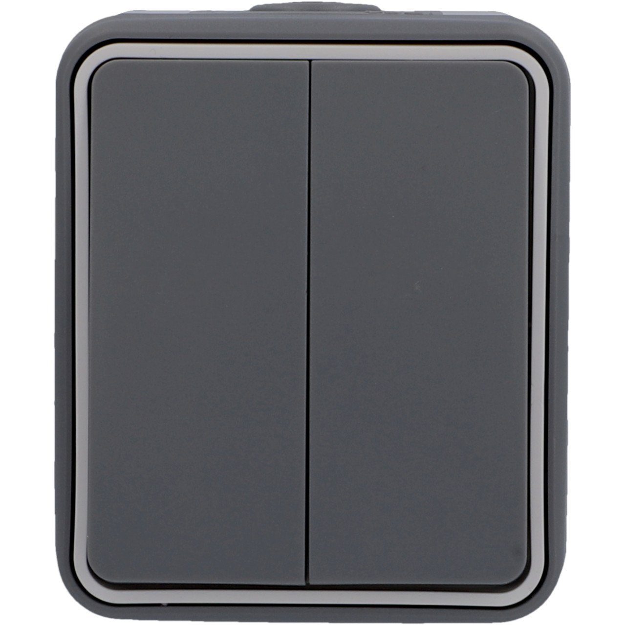 UNITEC Aufputz-Steckdose Unitec Serienschalter Feuchtraum Mini, dunkelgrau