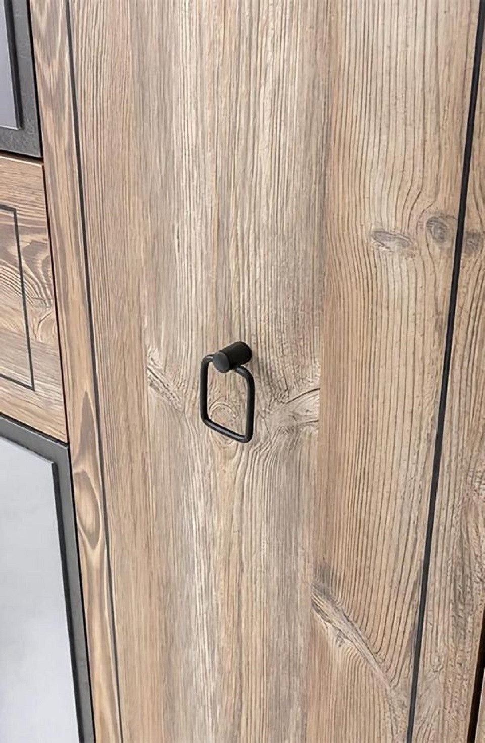 JVmoebel Kleiderschrank Spiegel mit Stauraum in Schwarz für moderne Aufbewahrung (1-St., Kleiderschrank) Made in Europa
