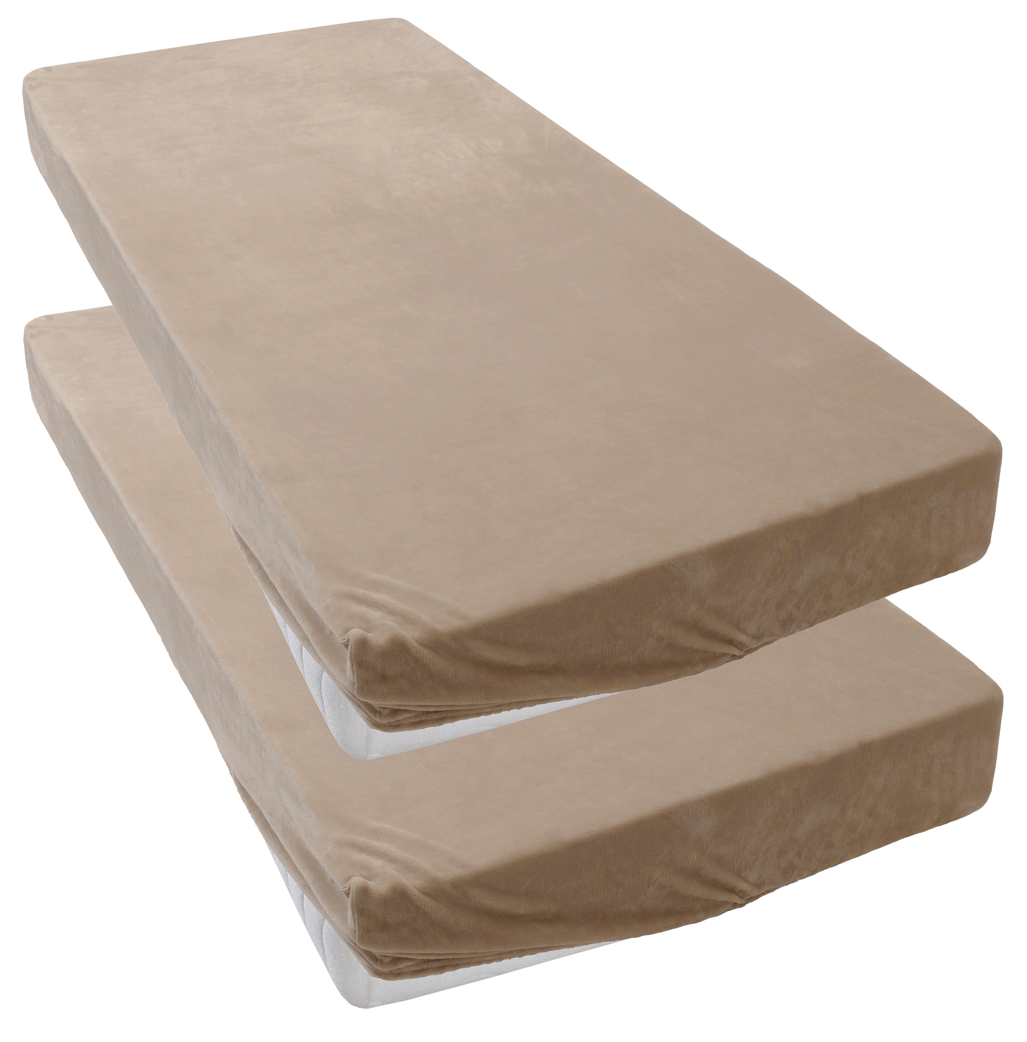 OTTO home Spannbettlaken Desner3, Mikrofaser Fleece besonders weich im Griff, Cashmere-Touch, Microfaser, Gummizug: rundum, (2 Stück), für Matratzen bis 20cm Höhe, Bettlaken