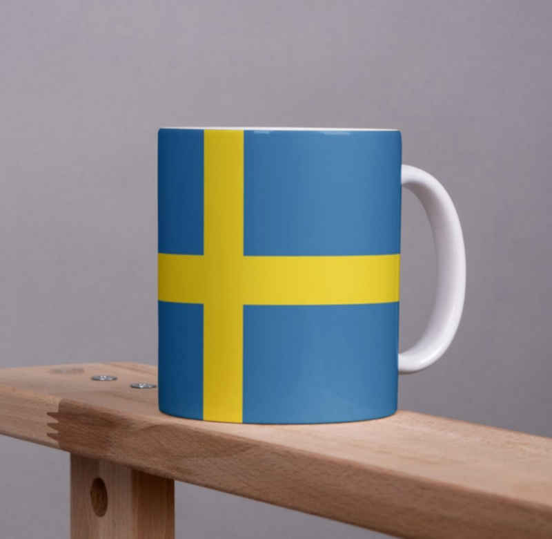 Tinisu Tasse Schweden Kaffeetasse Flagge Pot Kaffee Tasse Becher SWE Coffeecup