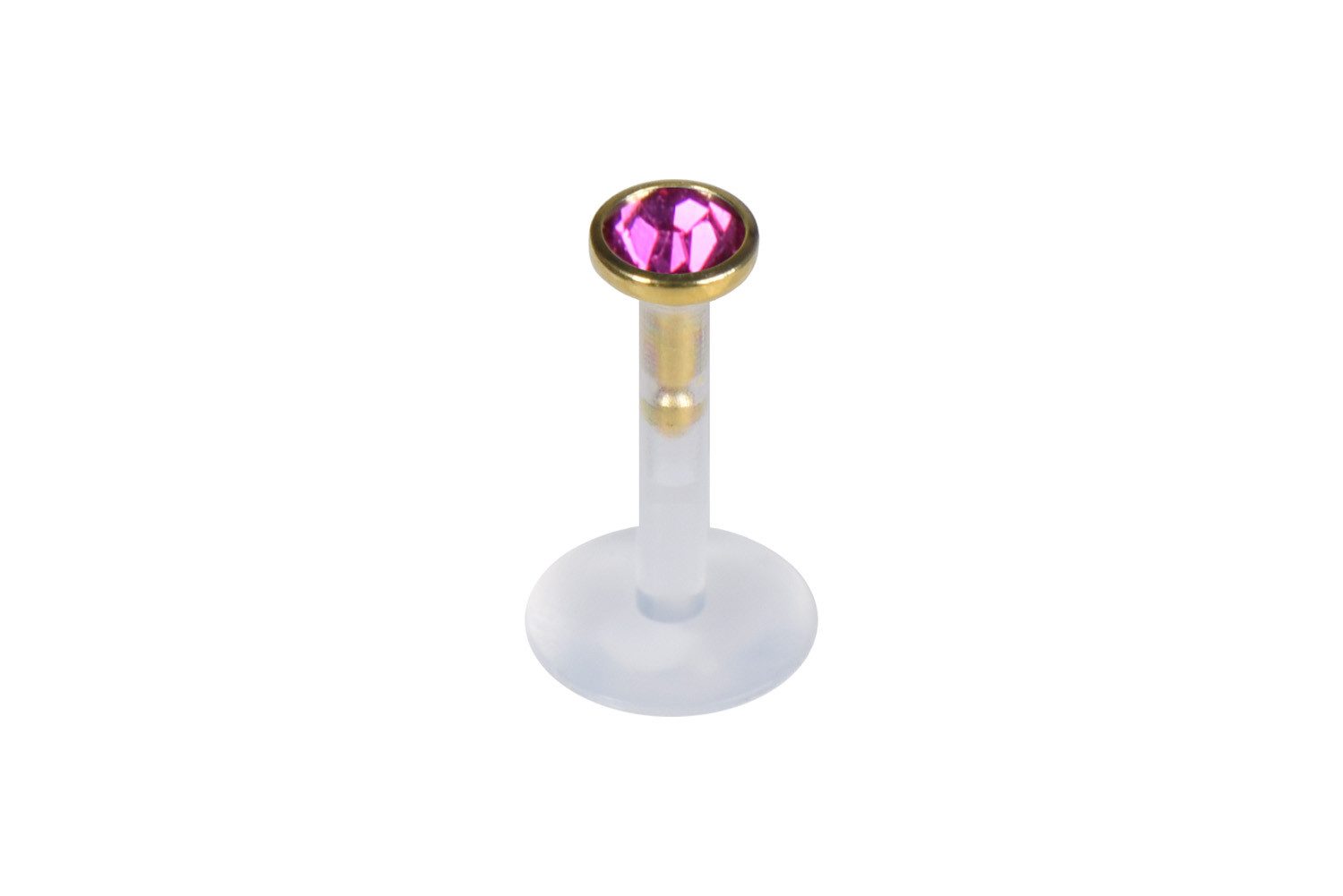 PIERCINGLINE Piercing-Set PMFK Labret mit Plug-in-System - Chirurgenstahl-Aufsatz mit Kristall (Labrets, 1-tlg)