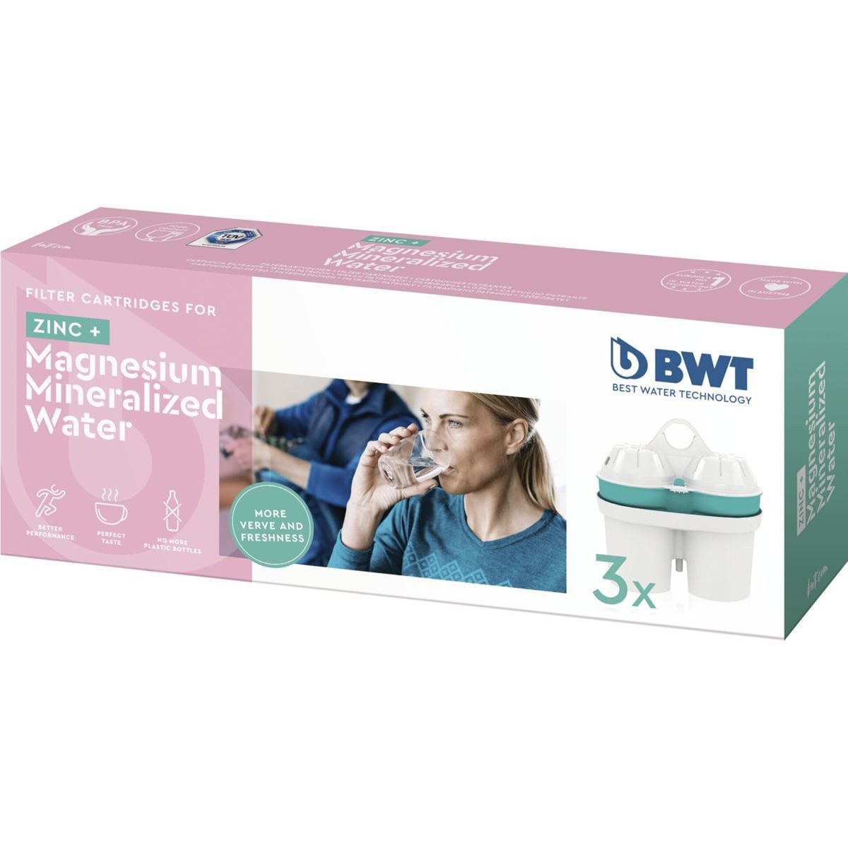 BWT Wasseraufbereiter 814453 3er Pack +Zink Magnesium Mineralized Water