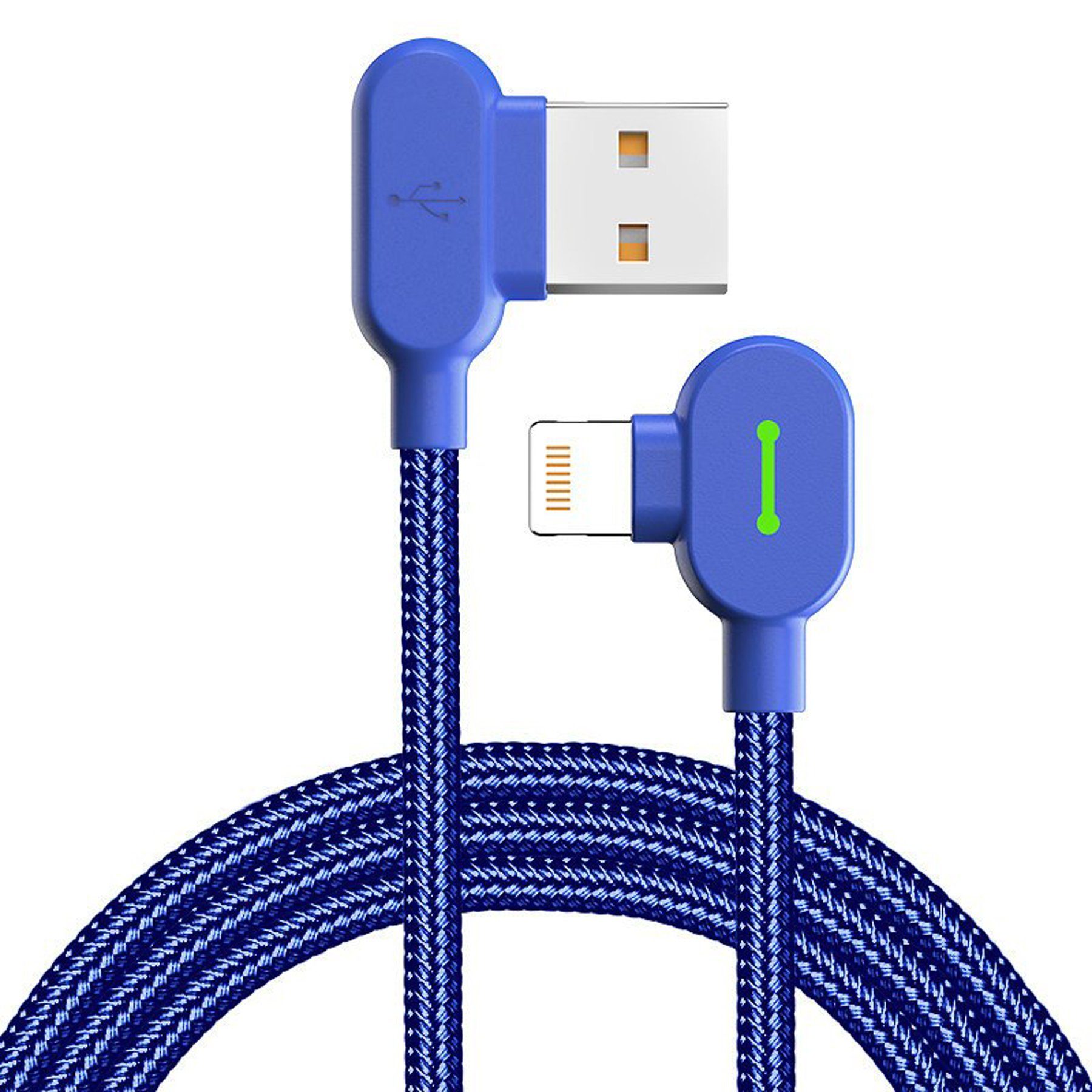 mcdodo LED 90 Grad 1.2M Ladekabel USB Kabel Nylon geflochten  Schnellladegerät USB-Kabel