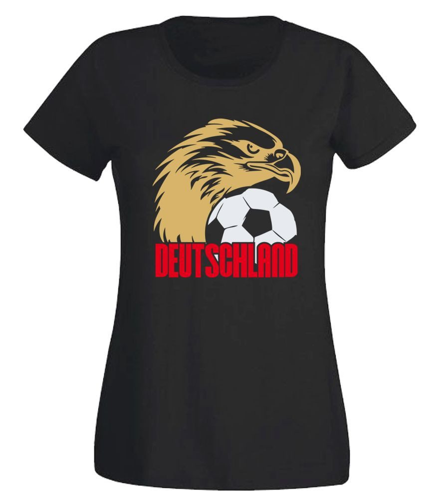 G-graphics T-Shirt Deutschland – Adler – Fussball Slim-fit Damen T-Shirt mit einem Motiv für den echten Fan