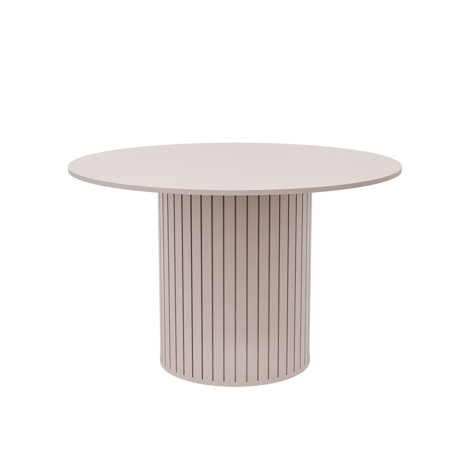 yourhouse24 Esstisch Rund Ø 120 cm LINNEA – Säulentisch in Lamellen-Optik – Modernes Design (1x Tisch), Modernes Design mit Rillenstruktur – Bild 5 von 5
