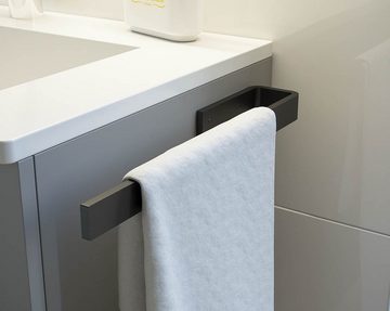 einfachgutemoebel Aufsatzwaschbecken Qualitäts Handtuchhalter Bath-O-Line, 380mm einarmig, schwarz matt (1-St., SET enthält: Handtuchhalter, Befestigungsmaterial)