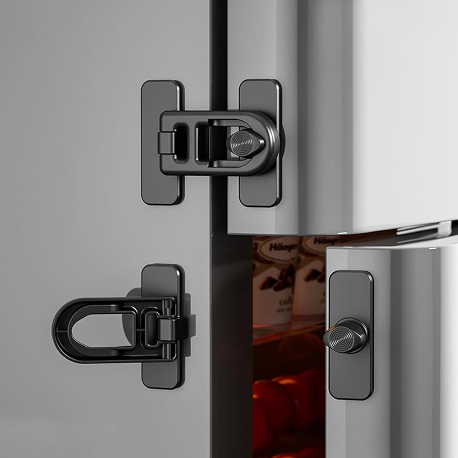 FELIXLEO Kindersicherung 4St Kindersicherung Schrank Selbstklebend Schublade Tür Schwarz. – Bild 3 von 5