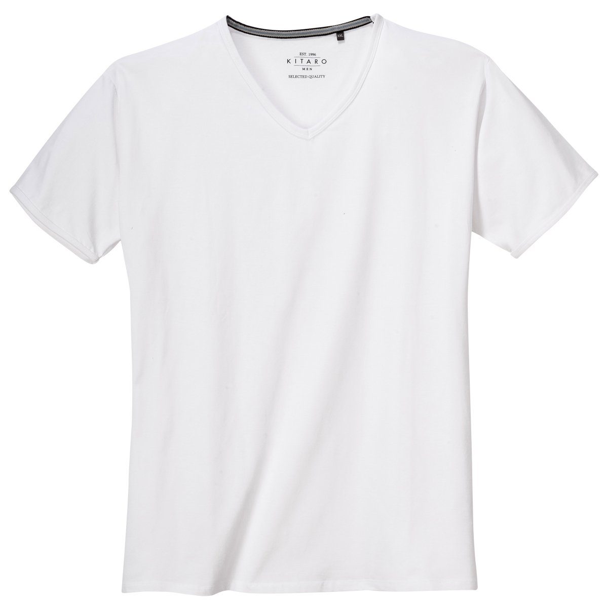 Kitaro V-Shirt Kitaro Basic V-Neck Stretch-T-Shirt weiß XXL