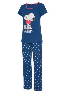 PEANUTS Pyjama (2 tlg) mit Snoopy-Druck und Pünktchen-Hose