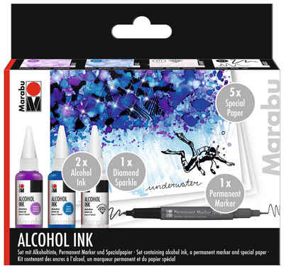 Marabu Bastelfarbe Alcohol Ink-Set UNDERWATER, 9 Teile