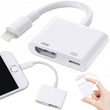 Retoo Lightning HDMI Adapter Konverter Kabel für Apple iPhone iPad 1080P Adapter HDMI zu Lightning, Kompakte Abmessungen, Plug & Play, Modernes Design