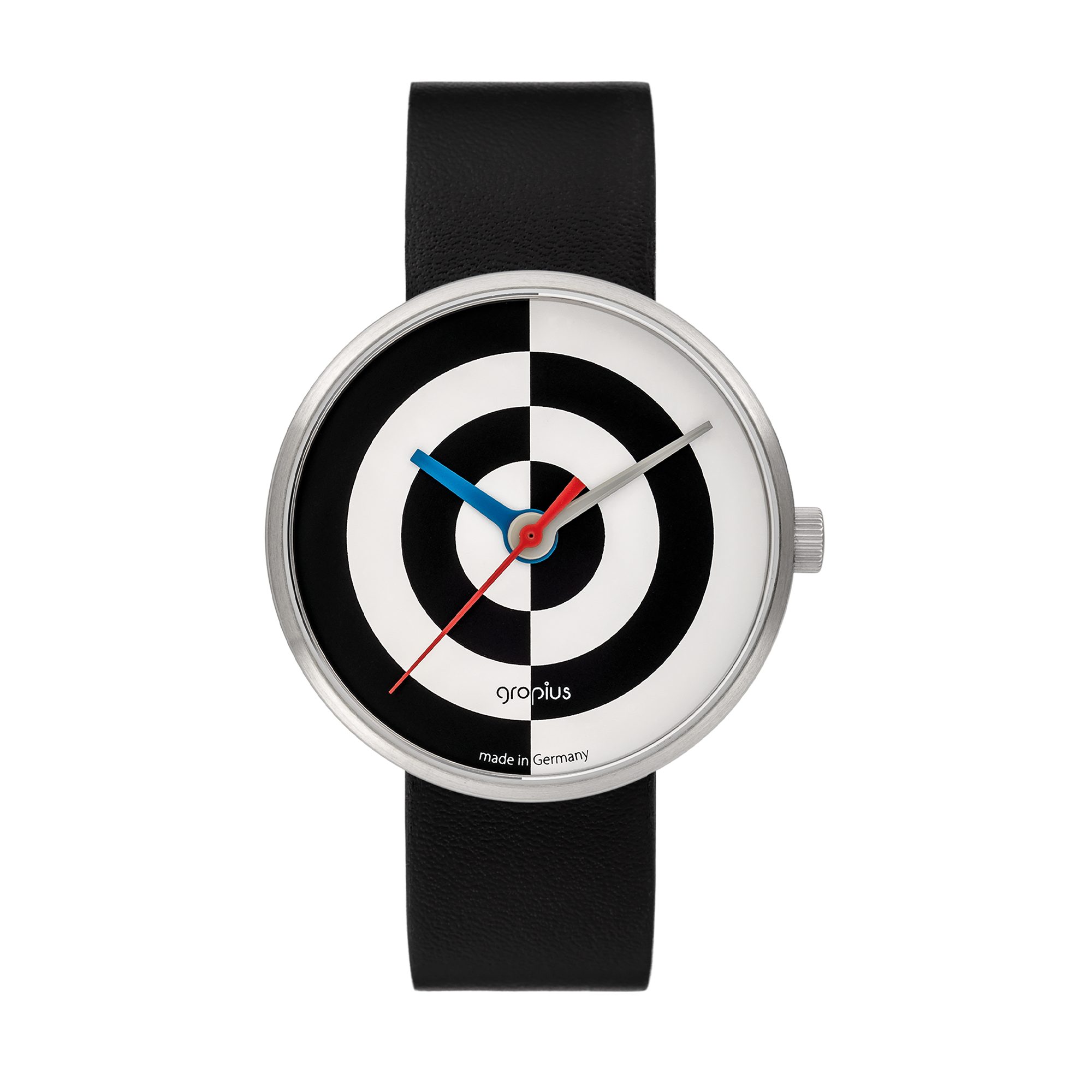Walter Gropius Quarzuhr Made in Germany, Saphirglas, Forum J. Albers - WG 005-08 WG 005-08, Designeruhr, Lederarmband mit Easy-Release System, Edelstahlgehäuse
