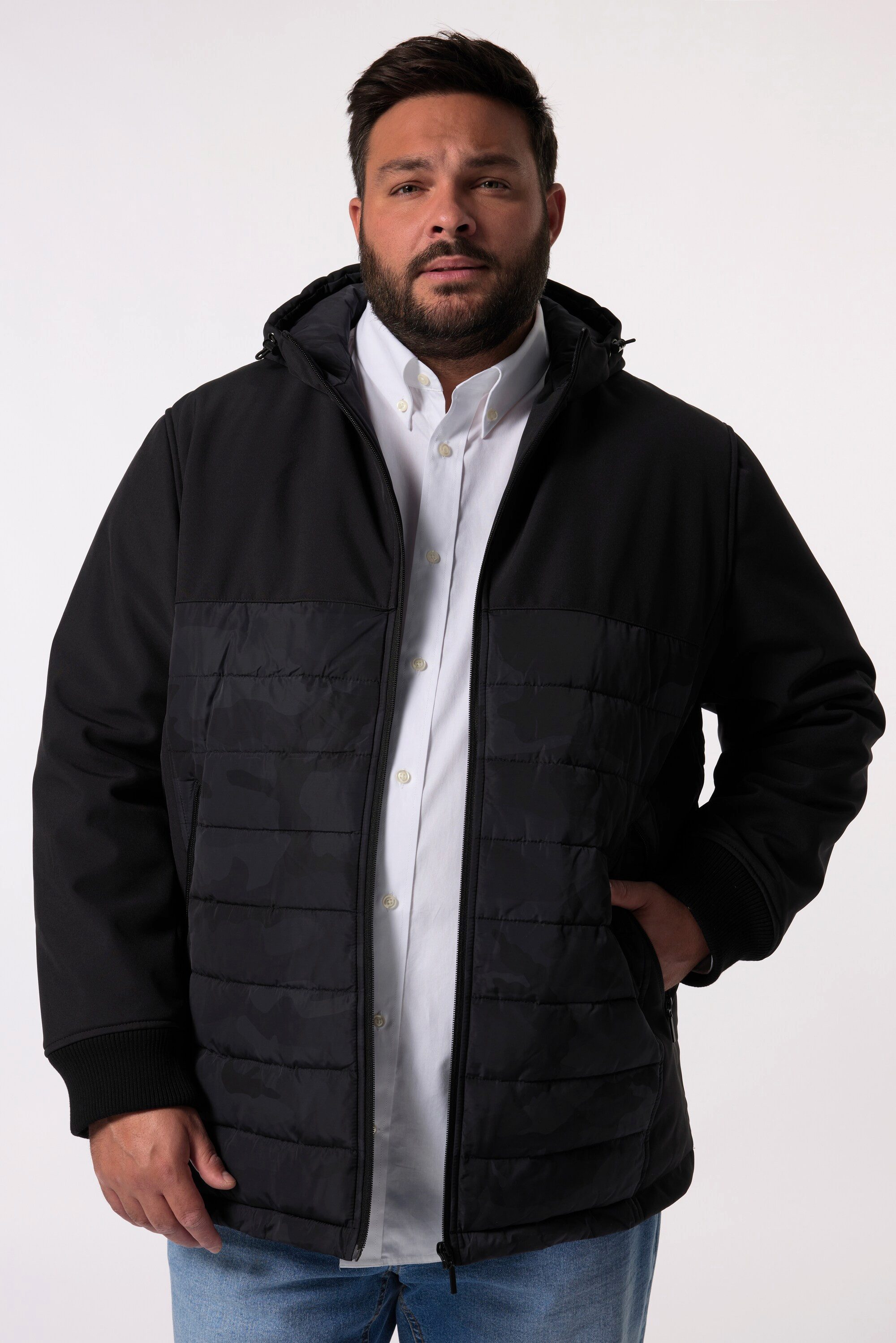 Men Plus Softshelljacke Men+ Steppjacke Kapuze Zipptaschen bis 8 XL günstig online kaufen