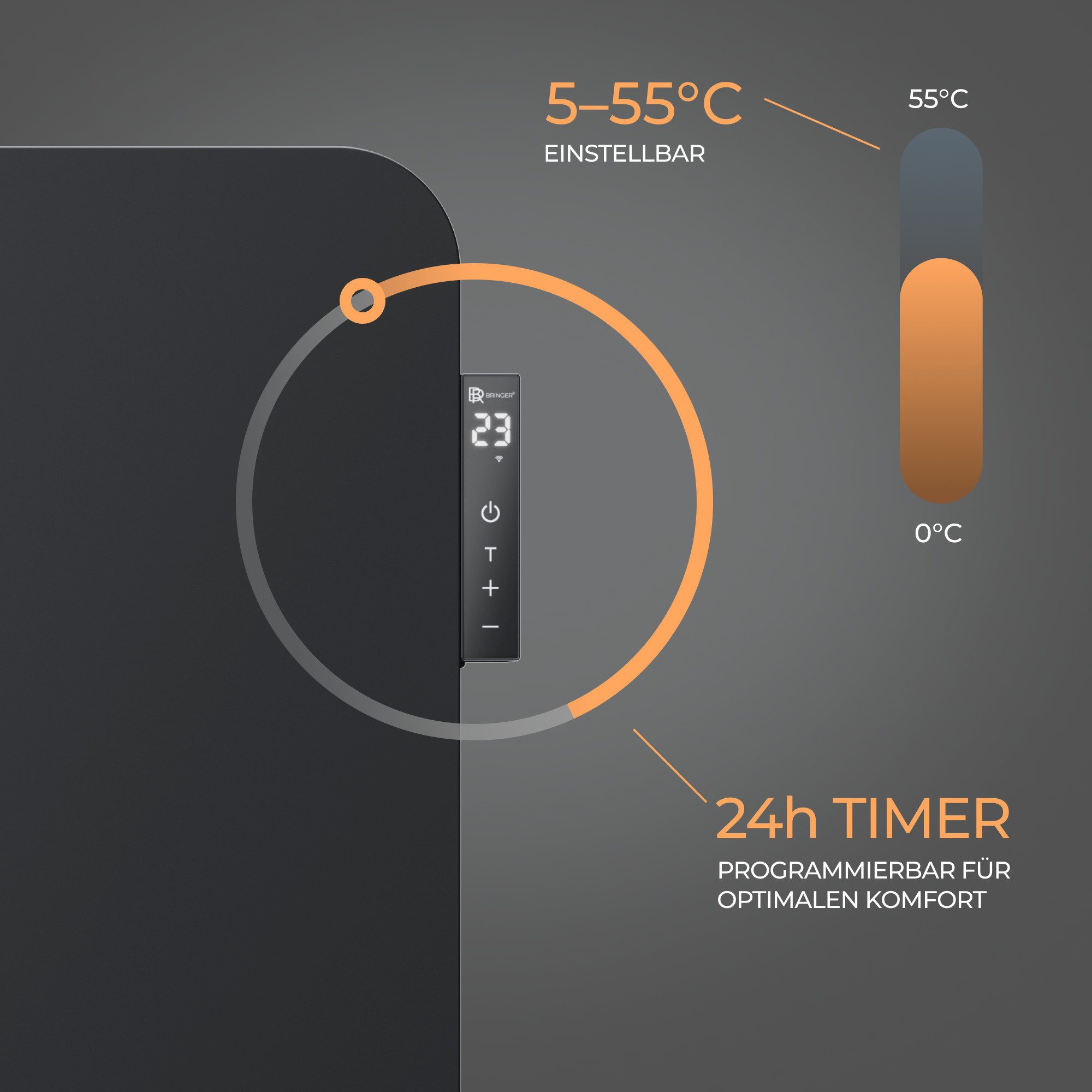 Bringer Infrarotheizung, 750 Watt Elektroheizung, mit Smart Thermostat, WiFI & App, bis 15m²