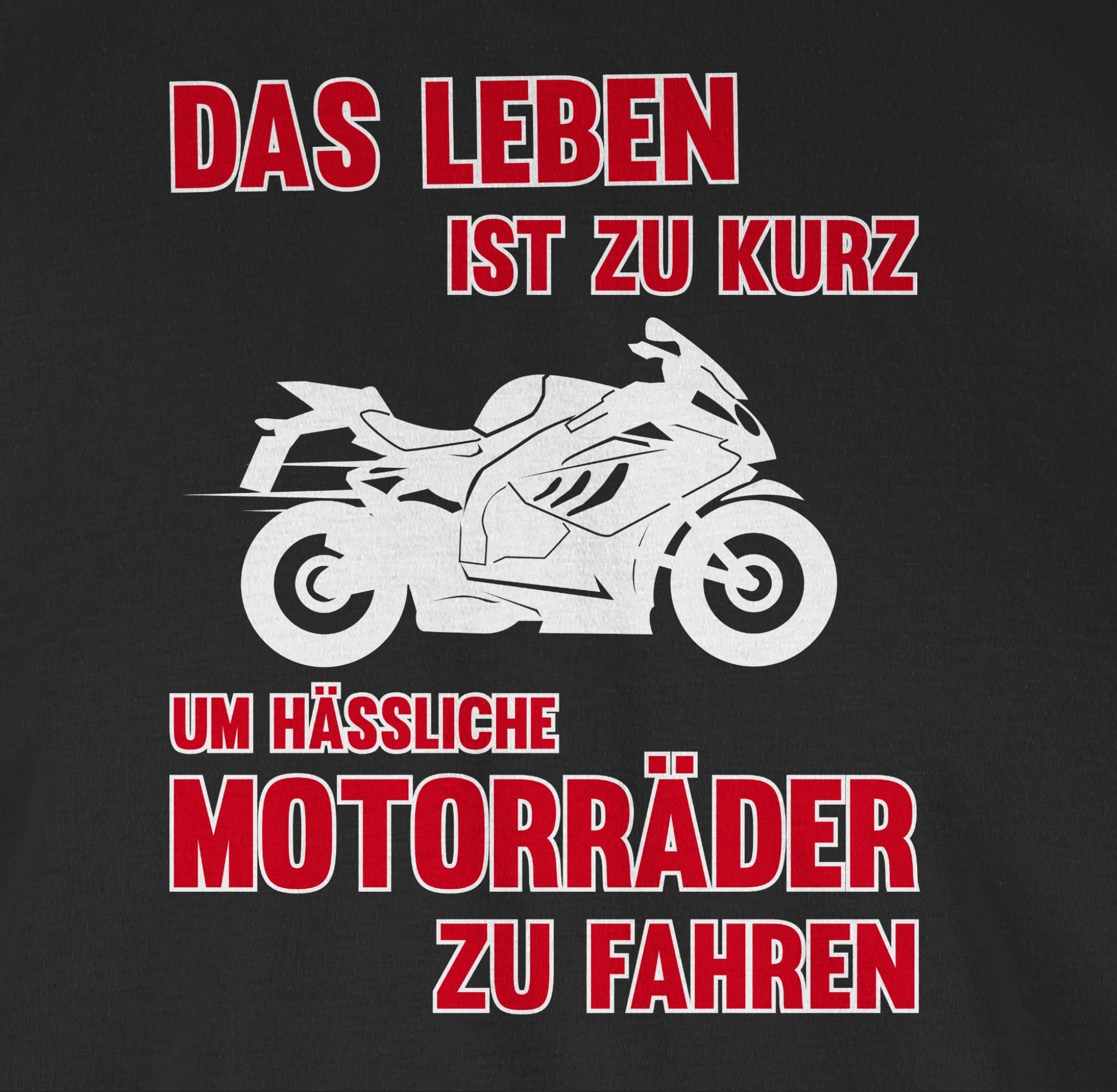 Leben Motorrad Schwarz Shirtracer kurz Das 3 ist 1 zu um Motorräder T-Shirt hässliche zu fahren Biker