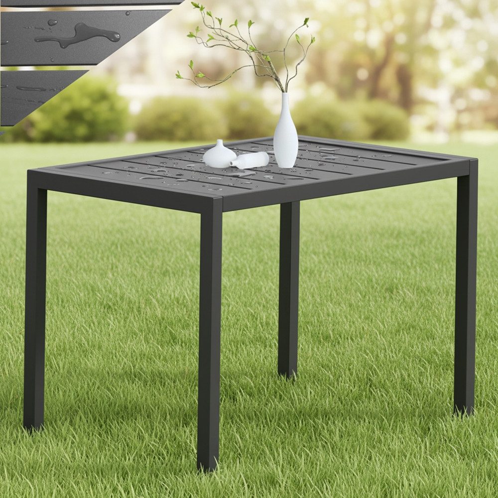 Mucola Gartentisch Outdoor Beistelltisch 46x35cm Aluminium Terrassentisch rechteckig (1-St., 1 Tisch), hitze- und wetterbeständig