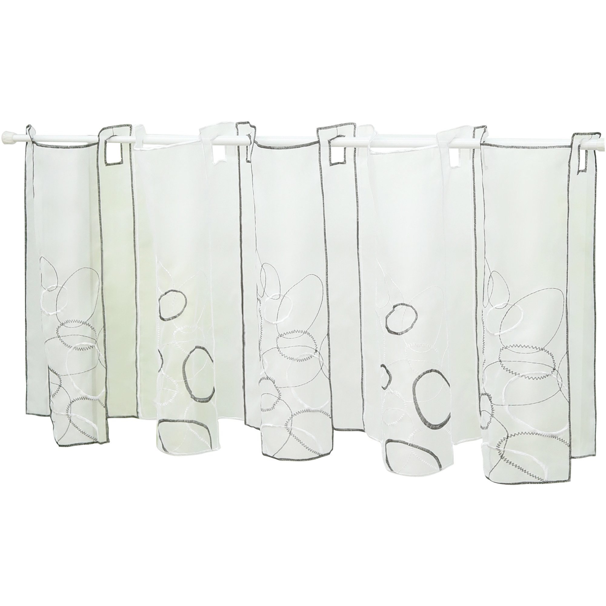 Joyswahl Scheibengardine (1 St), Stangendurchzug, transparent, Stickerei, Kaffee Vorhang, Voile, Küche