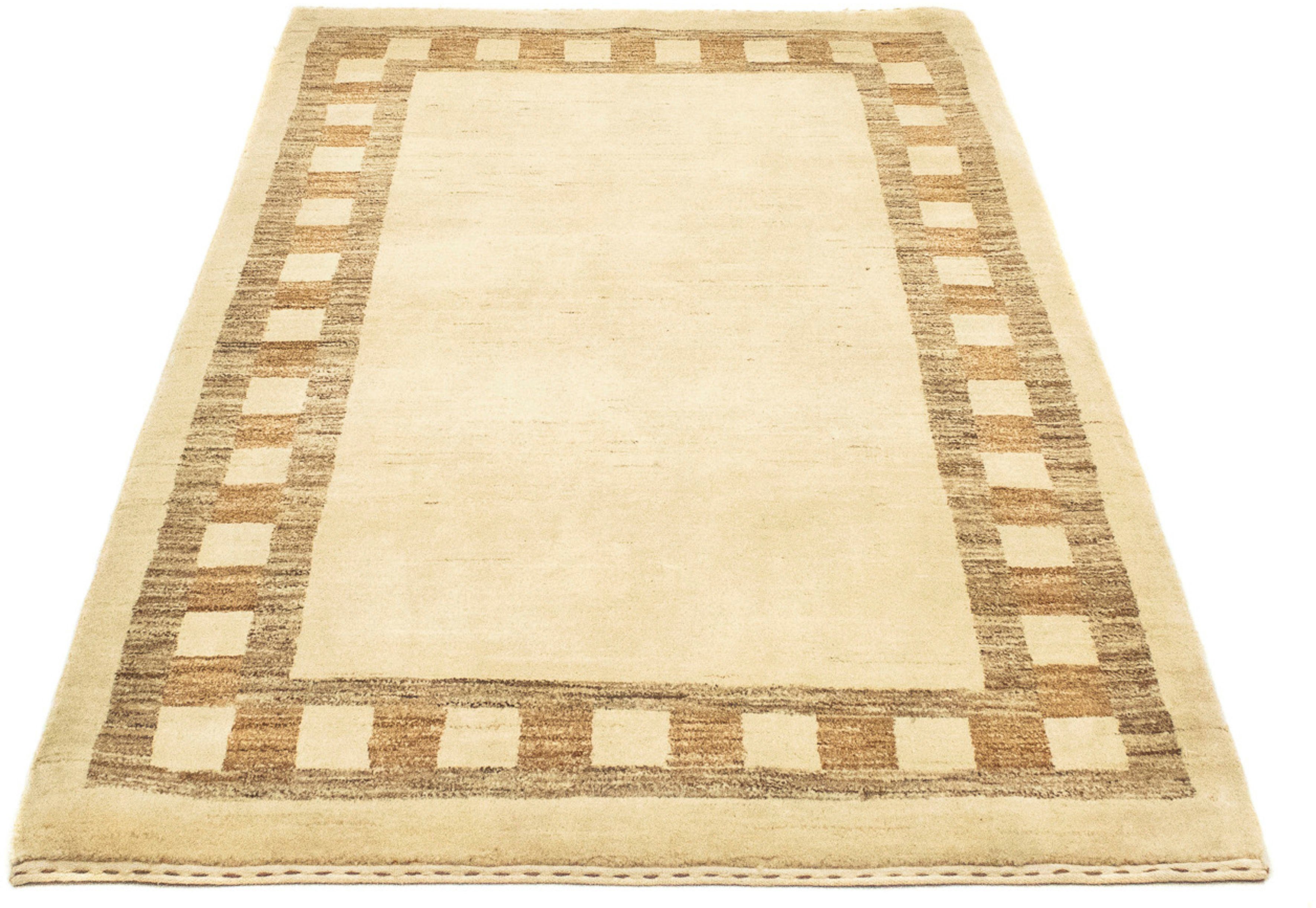 Wollteppich Gabbeh - Indus - 170 x 98 cm - beige, morgenland, rechteckig, Höhe: 18 mm, Wohnzimmer, Handgeknüpft, Einzelstück mit Zertifikat