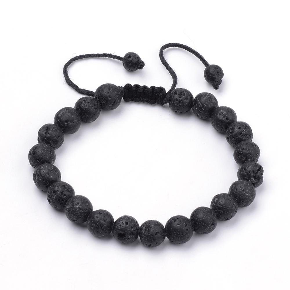 Armband Lavanstein Armband Damen Herren 8mm Lava Stein Perlen Kugeln