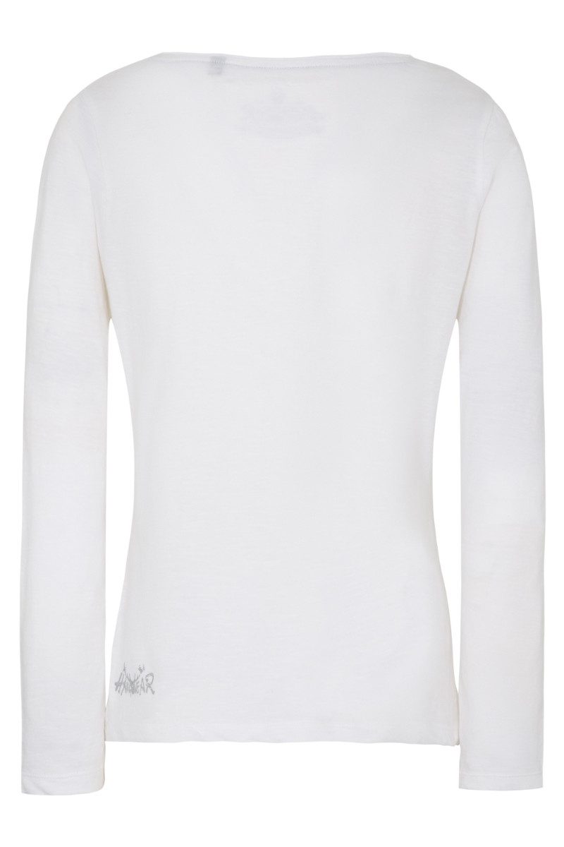 Hangowear Rundhalspullover Longsleeve Damen - SAMANTHA - weiß