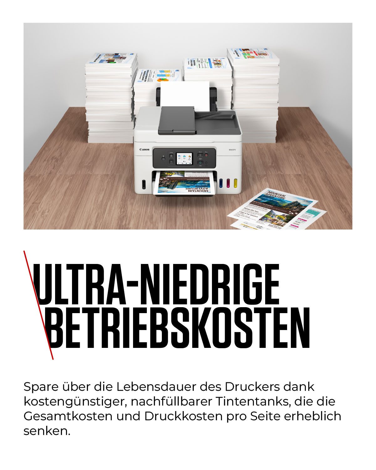 Canon MAXIFY GX4050 Multifunktionsdrucker, (LAN (Ethernet), WLAN (Wi-Fi), Wi-Fi Direct, 4in1 Tintenstrahl-Multifunktionsgerät mit ADF / niedrigen Druckkosten)