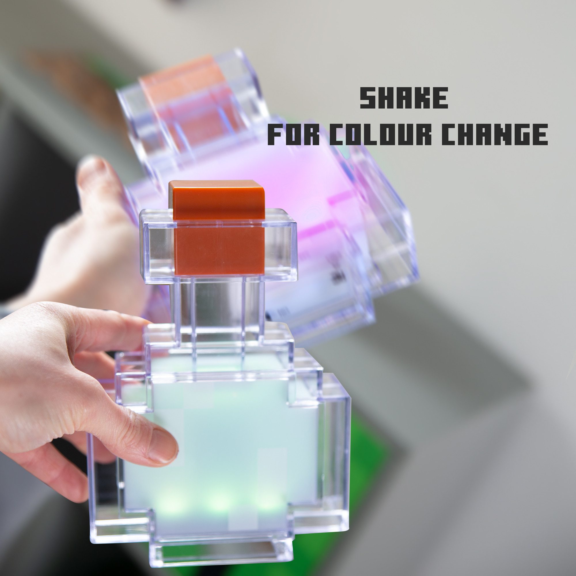 Minecraft LED Dekolicht - Deko für Minecraft Fans - Dekolampe, aufladbarer Akku, LED fest integriert, Designs: Fackel, Potion, Creeper, Netherite, Fuchsbaby ode – Bild 3 von 5