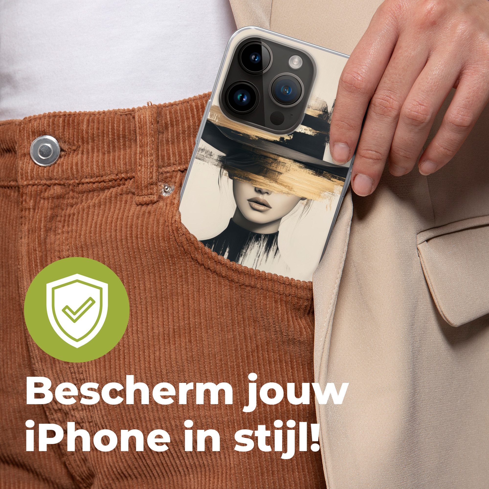MuchoWow Handyhülle für Apple iPhone 14 Pro Frau - Hut - Farbe, Smartphone-Bumper, Print, Handy Schutzhülle Dünn