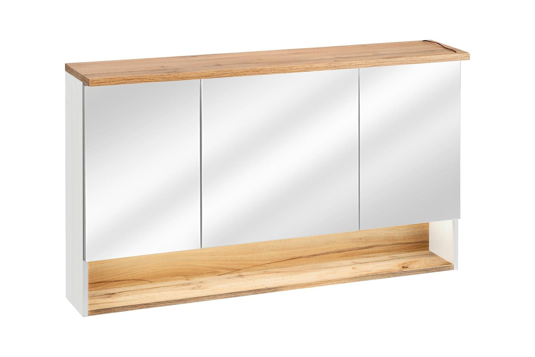 JVmoebel Badezimmerspiegelschrank Spiegelschrank Wandschrank Badezimmerschrank mit Spiegel 120 cm LED Beleuchtung
