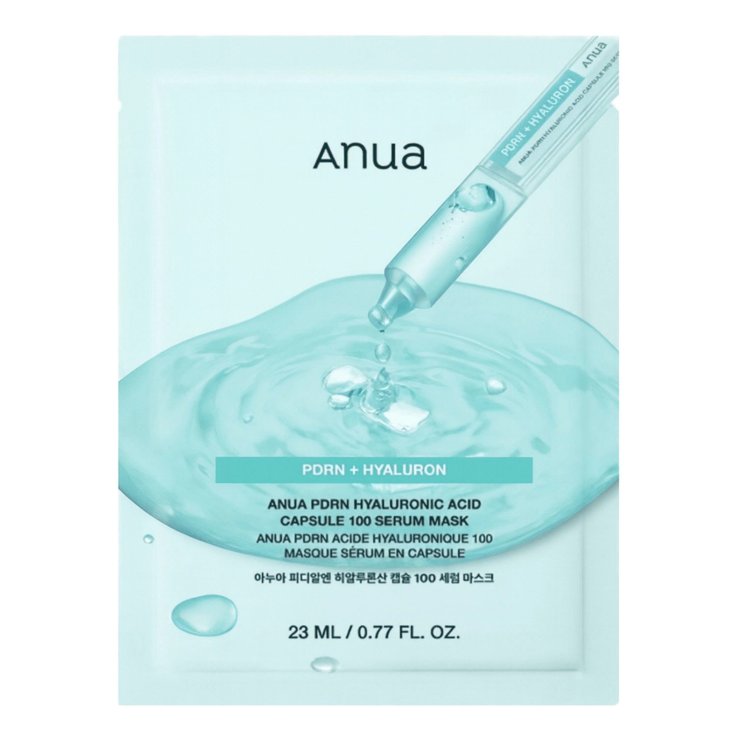 Anua Gesichtsmaske PDRN Hyaluronic Acid Capsule 100 Serum Mask 23ml – intensive Feuchtigkeitsmaske mit PDRN, 11-fach Hyaluron-Komplex & Niacinamid, polstert Trockenheitslinien optisch auf & verleiht fresh Glow