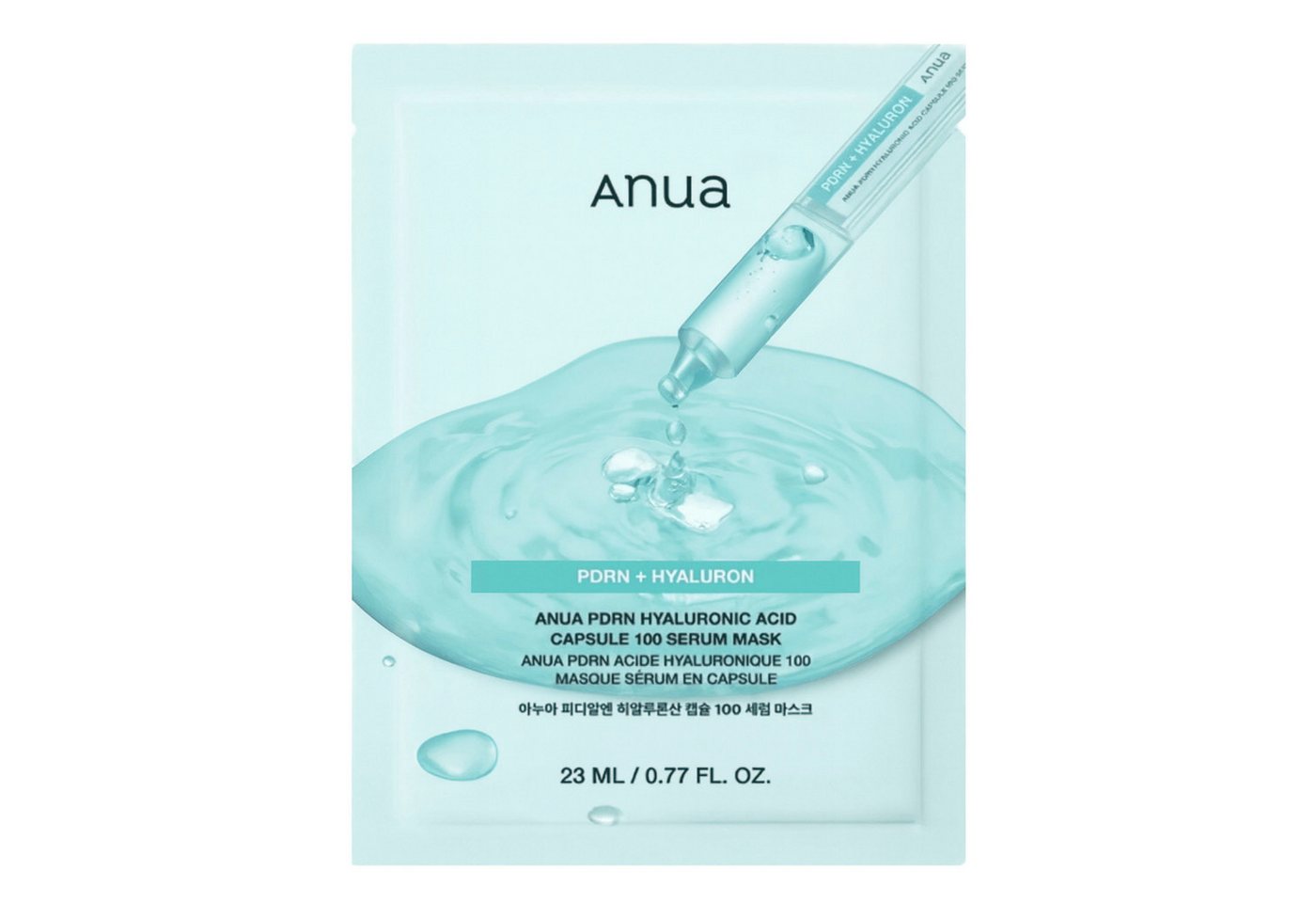 Anua Gesichtsmaske PDRN Hyaluronic Acid Capsule 100 Serum Mask 23ml – intensive Feuchtigkeitsmaske mit PDRN, 11-fach Hyaluron-Komplex & Niacinamid, polstert Trockenheitslinien optisch auf & verleiht fresh Glow