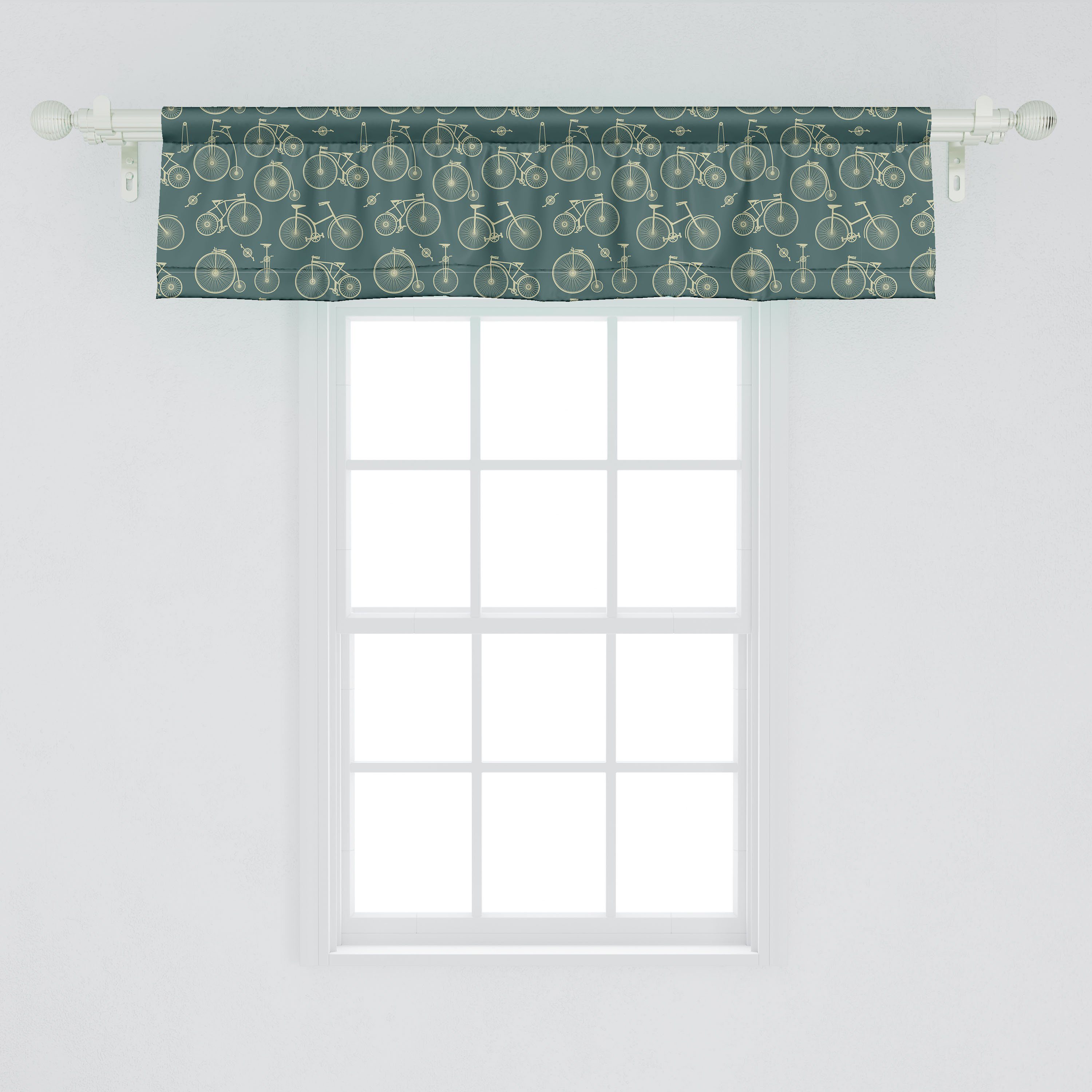 Scheibengardine Vorhang Volant für Microfaser, Schlafzimmer Verschiedene mit Jahrgang Küche Art Fahrräder Dekor Stangentasche, Abakuhaus, Bild