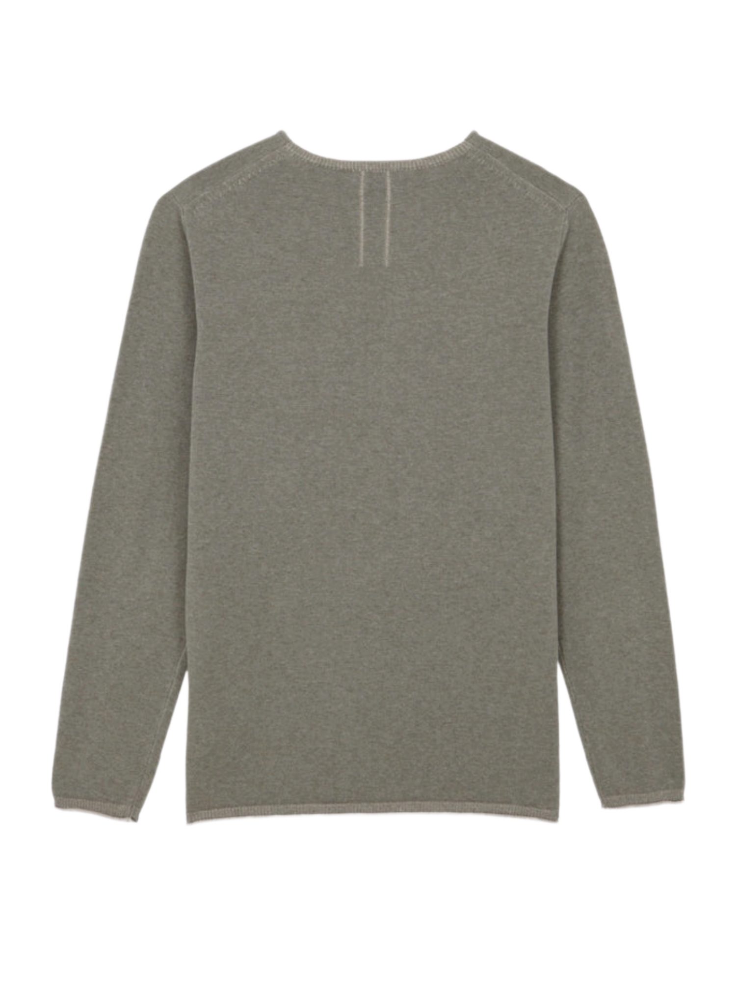 NOWADAYS Strickpullover grau,Casual,Baumwolle,Unifarben,Rundhals,Lang,Regular Fit