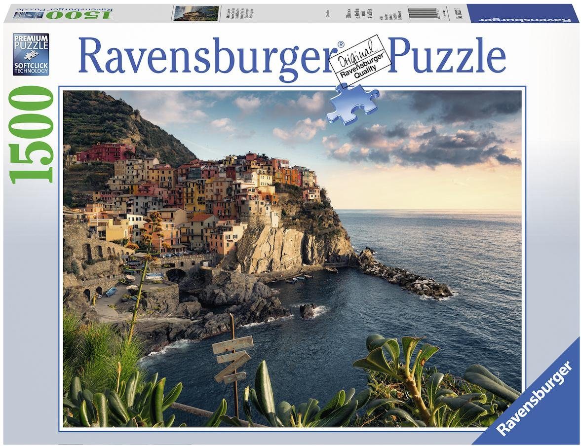 Ravensburger Puzzle Blick auf Cinque Terre, 1500 Puzzleteile, Made in Germany, FSC® - schützt Wald - weltweit