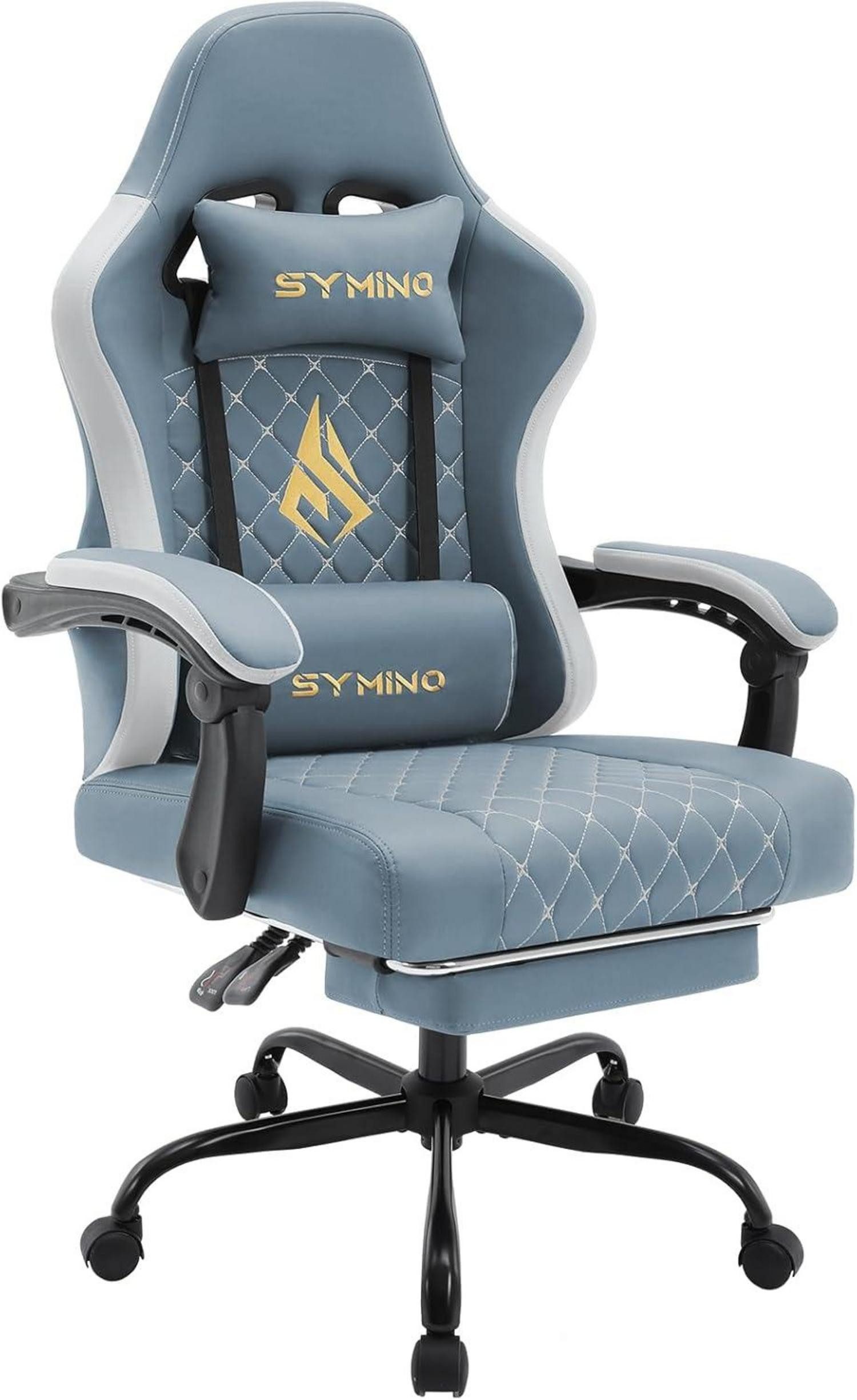 Gaming-Stuhl Gaming Stuhl Racing Gamer Stuhl mit Lendenwirbelstütze und Fußstütze