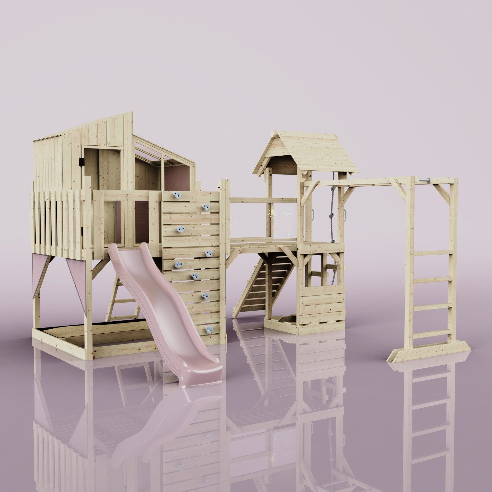 OutdoorToys Spielturm Ludvig, aus Holz mit Rutsche