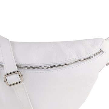 Toscanto Gürteltasche Toscanto Tasche weiß Gürteltasche sehr (Gürteltasche), Damen Gürteltasche Leder, weiß ca. 37cm x ca. 20cm