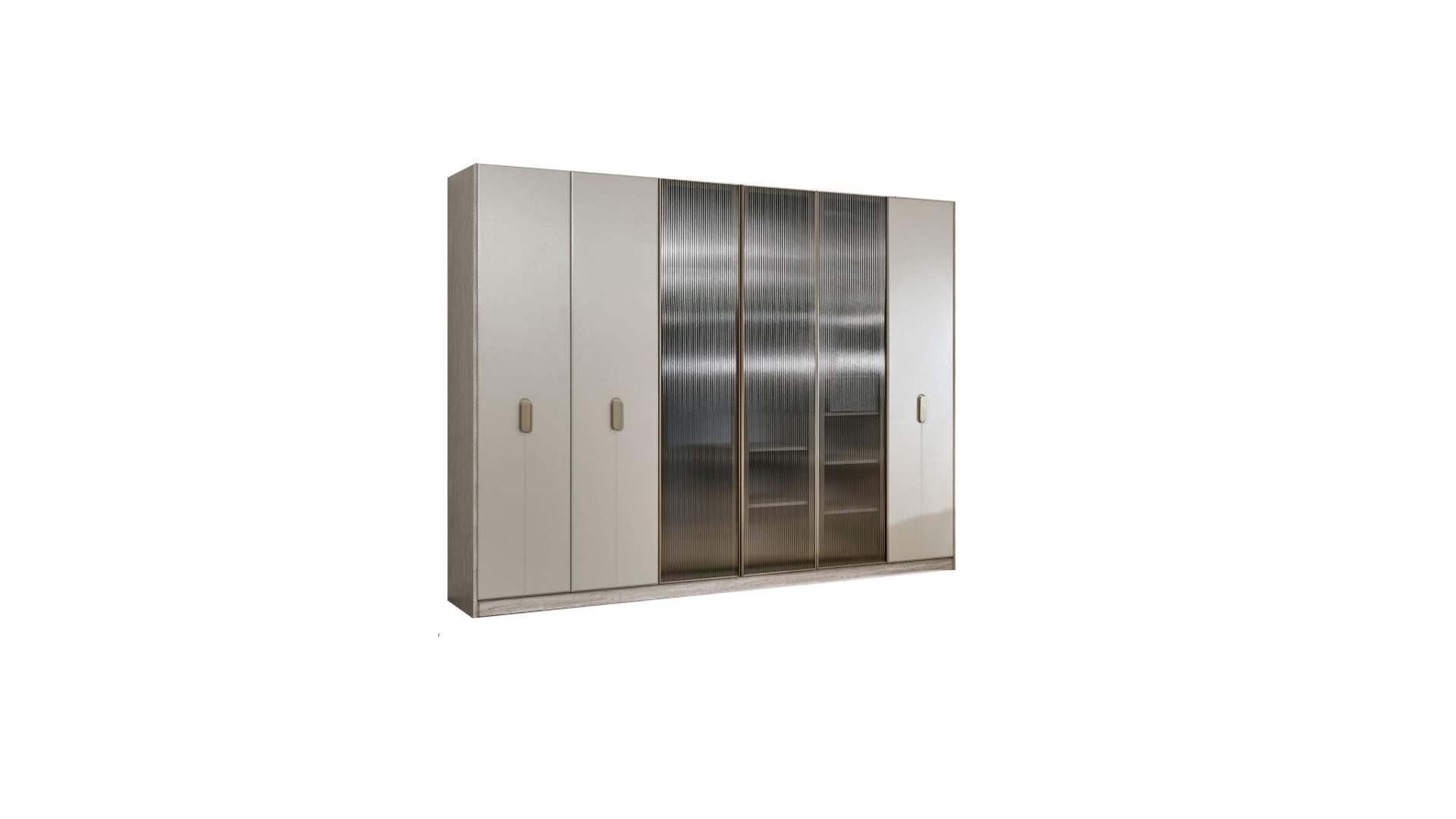 Kleiderschrank Beiger Designer Kleiderschrank aus Holz für das Schlafzimmer